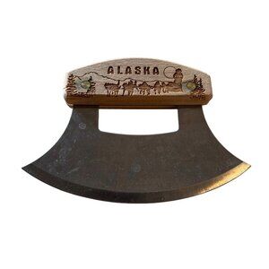 Inupiat Dogteam Collection Alaska Cutlery Ulu Knife Animal Collage Wildlife Wood